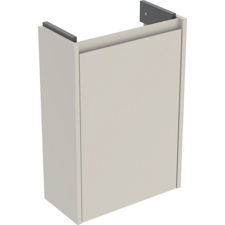 Onderkast voor fontein 1 deur kleine sprong: 41.2x60.6x20.1cm Breedte wastafel=45cm zandgrijs / gelakt zijdemat