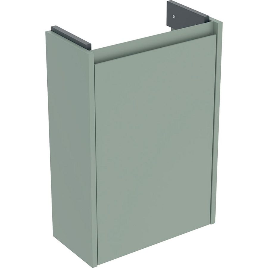 Onderkast voor fontein 1 deur kleine sprong: 41.2x60.6x20.1cm Breedte wastafel=45cm saliegroen / gelakt zijdemat