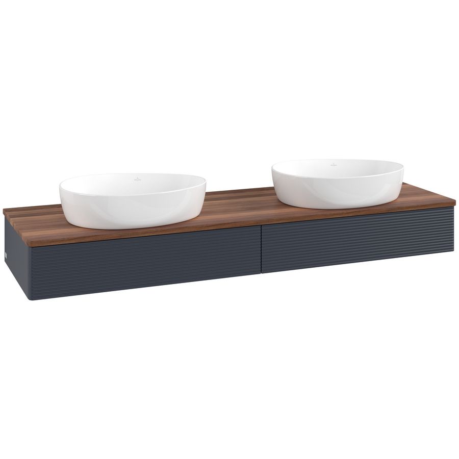 Wastafelonderkast Antao 1600x190x500mm Mid.Blue Matt Lacquer L17112HG
