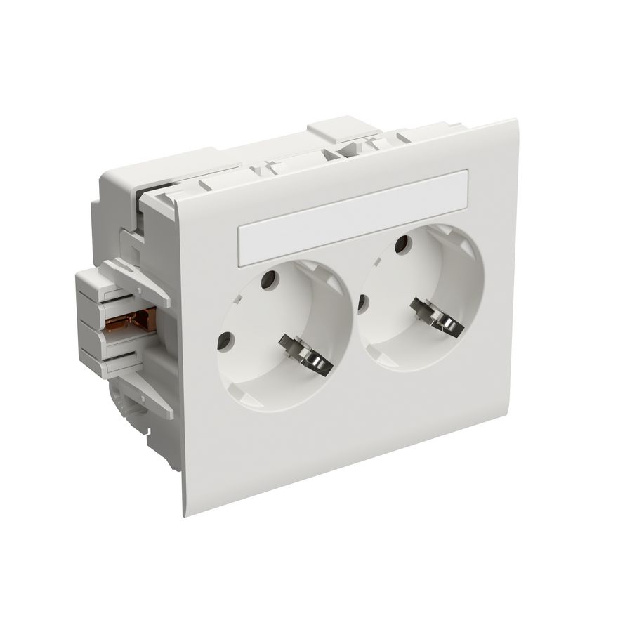 Wandcontactdoos 2-V BM SB RAL9003 VVE=10