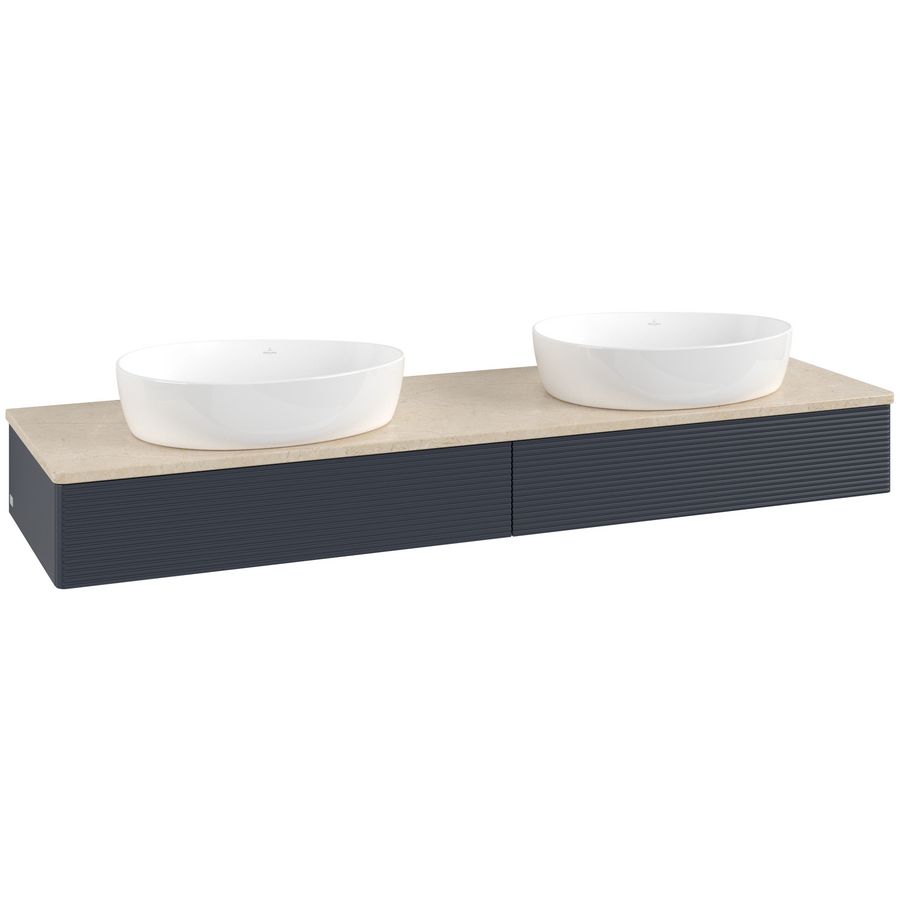 Wastafelonderkast Antao 1600x190x500mm Mid.Blue Matt Lacquer L17113HG