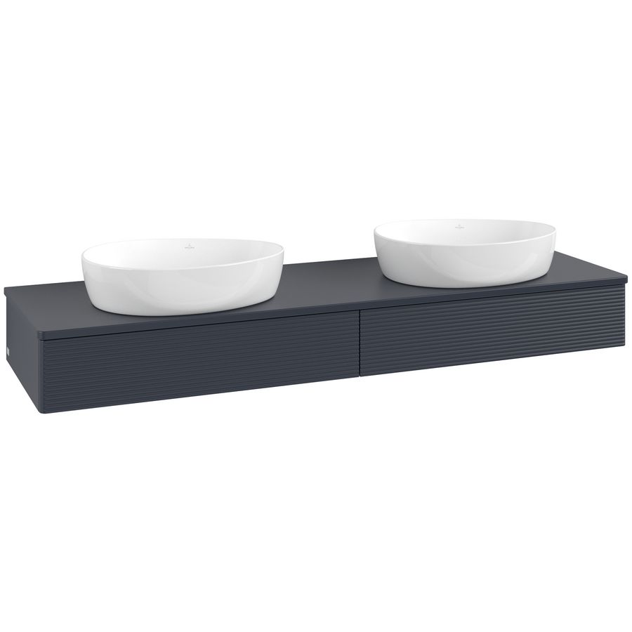 Wastafelonderkast Antao 1600x190x500mm Mid.Blue Matt Lacquer L17150HG