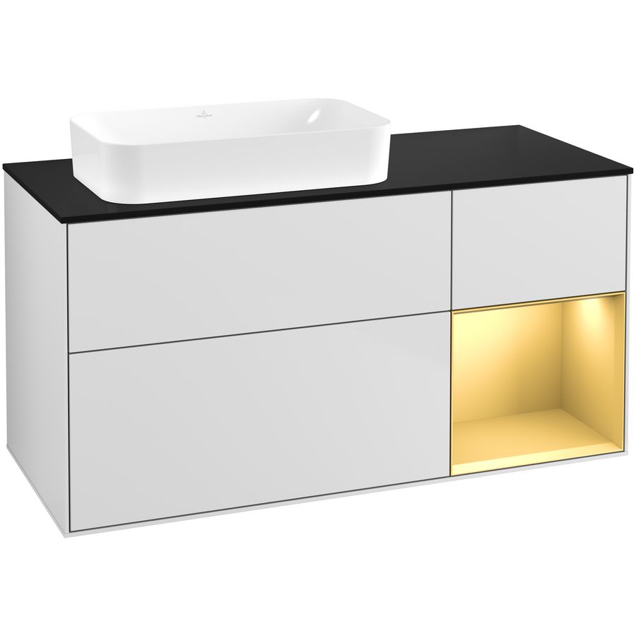 Wastafelonderkast Finion 1200x603x501mm White Matt Lacquer G692HFMT