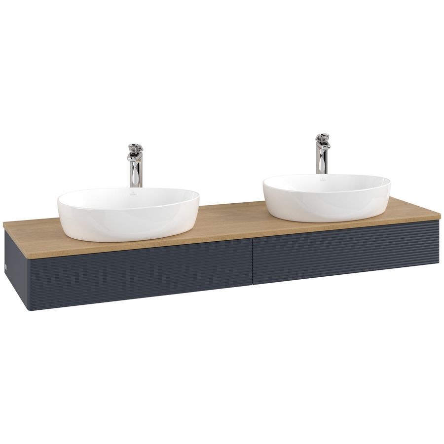 Wastafelonderkast Antao 1600x190x500mm Mid.Blue Matt Lacquer L17151HG