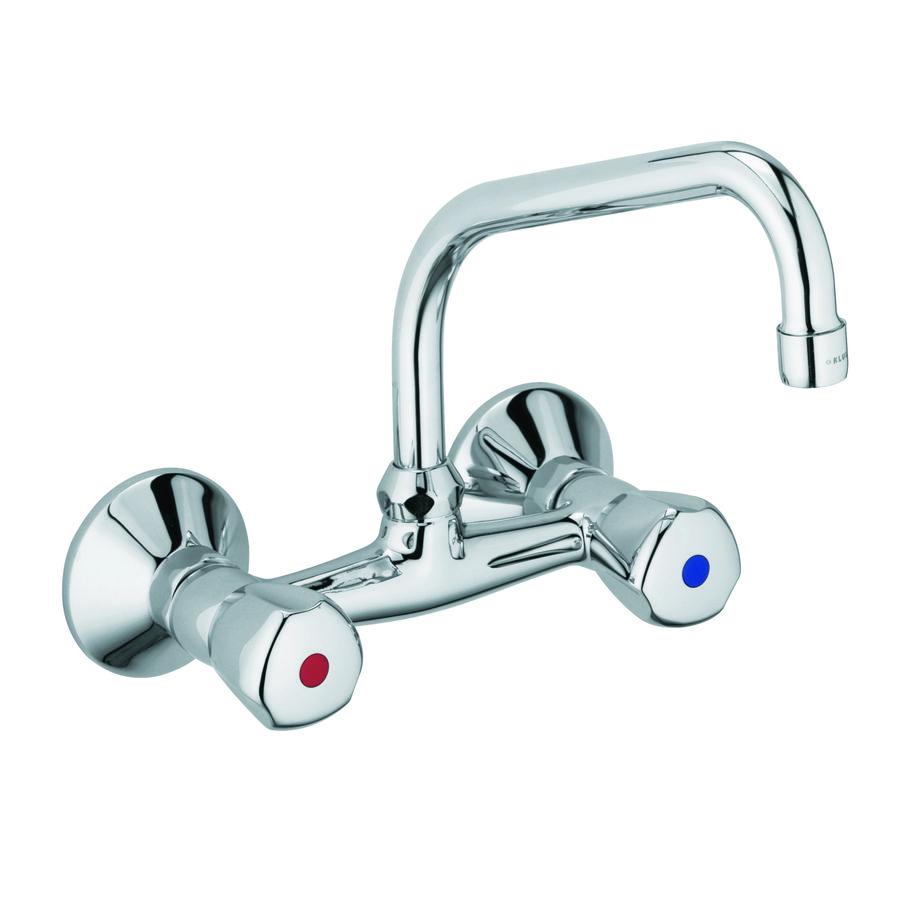 Wandkeukenmengkraan STANDARD hoh 150mm U-bovenuitloop 200mm chroom incl. S-koppelingen