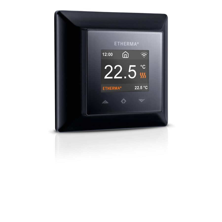 Wifi Thermostaat, app-bediening 5-40gr.C 16A Zwart RAL9011