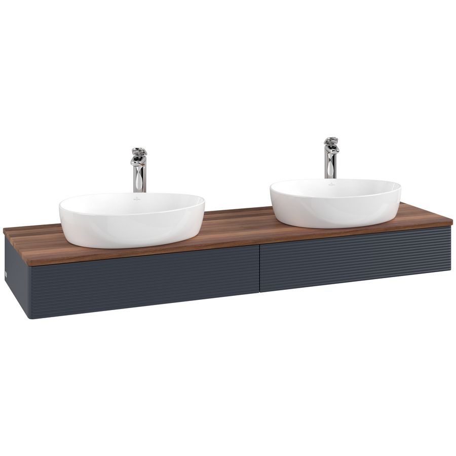 Wastafelonderkast Antao 1600x190x500mm Mid.Blue Matt Lacquer L17152HG