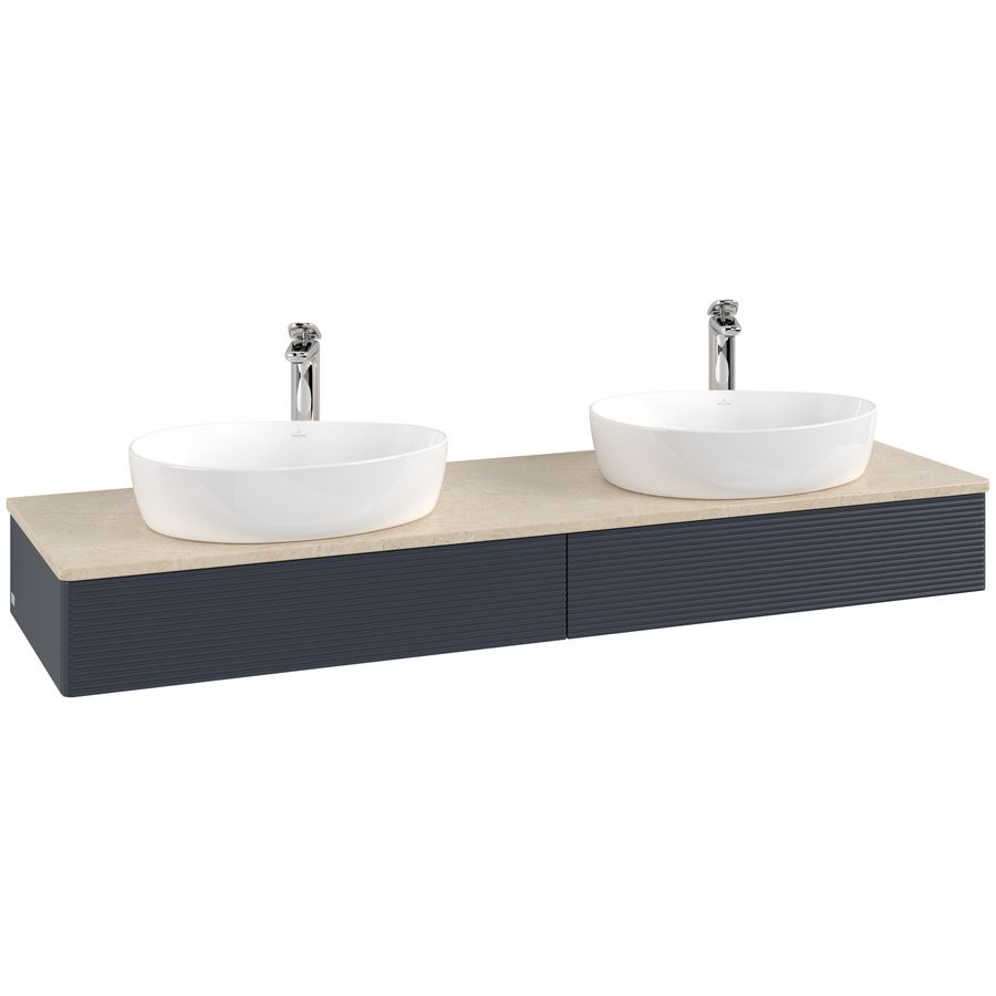 Wastafelonderkast Antao 1600x190x500mm Mid.Blue Matt Lacquer L17153HG