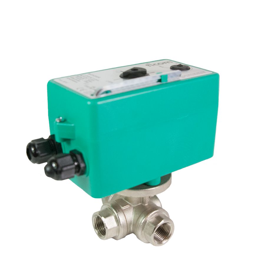 3-weg motorkogelkraan 1/2" 230V