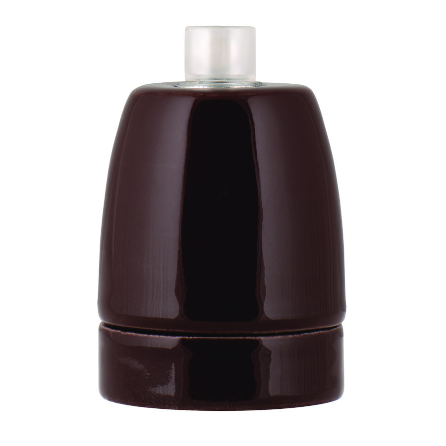 Lamphouder porselein E27 bruin