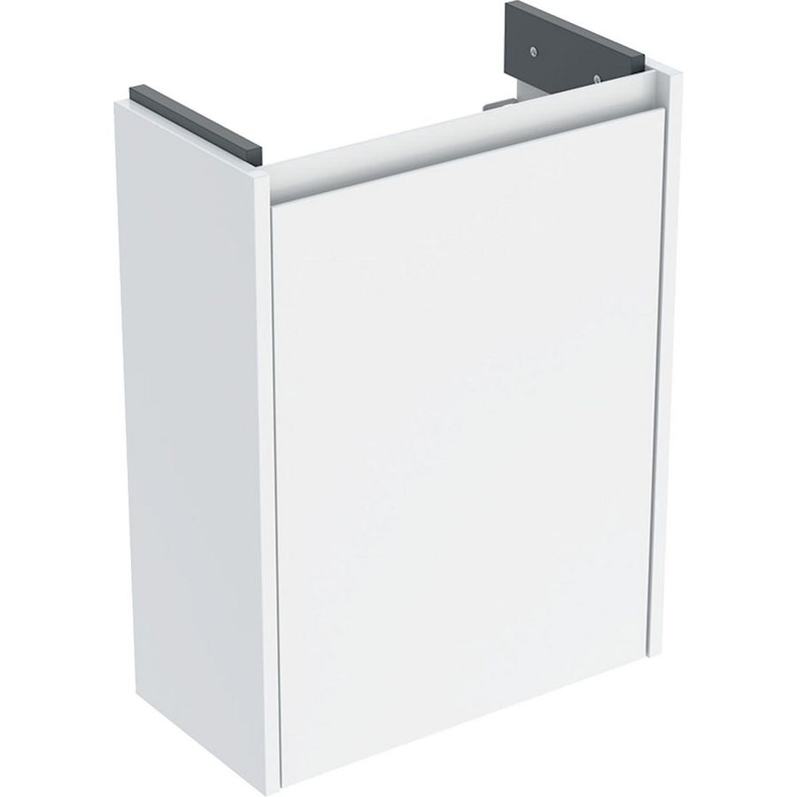 Onderkast voor fontein 1 deur kleine sprong: 45.7x60.6x22.7cm Breedte wastafel=50cm wit / gelakt zijdeglans