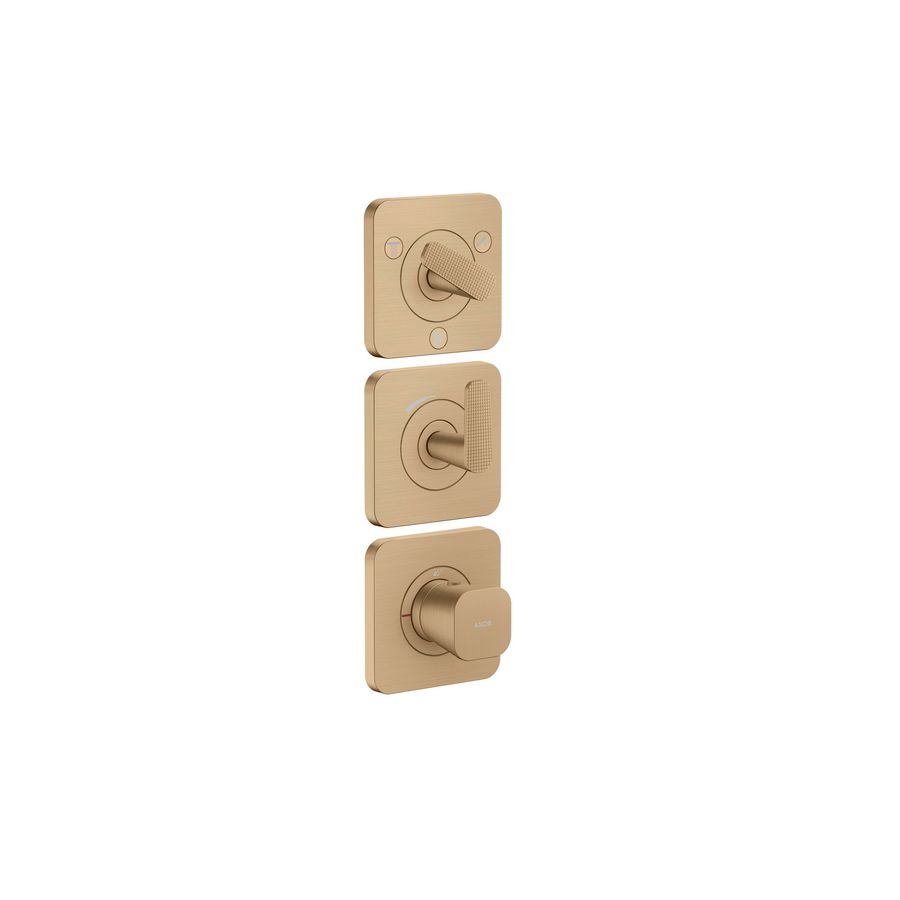 Afbouwdeel termostaat module 380/120 rozet v 3 douchefun. Cubic Cut greep brushed bronze Citterio-C