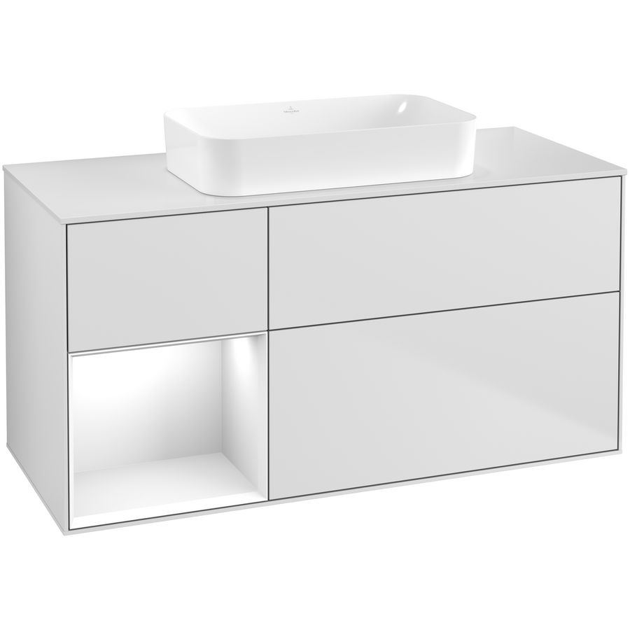 Wastafelonderkast Finion 1200x603x501mm White Matt Lacquer G701GFMT
