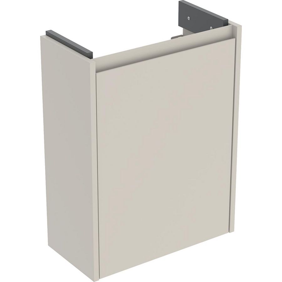 Onderkast voor fontein 1 deur kleine sprong: 45.7x60.6x22.7cm Breedte wastafel=50cm zandgrijs / gelakt zijdemat