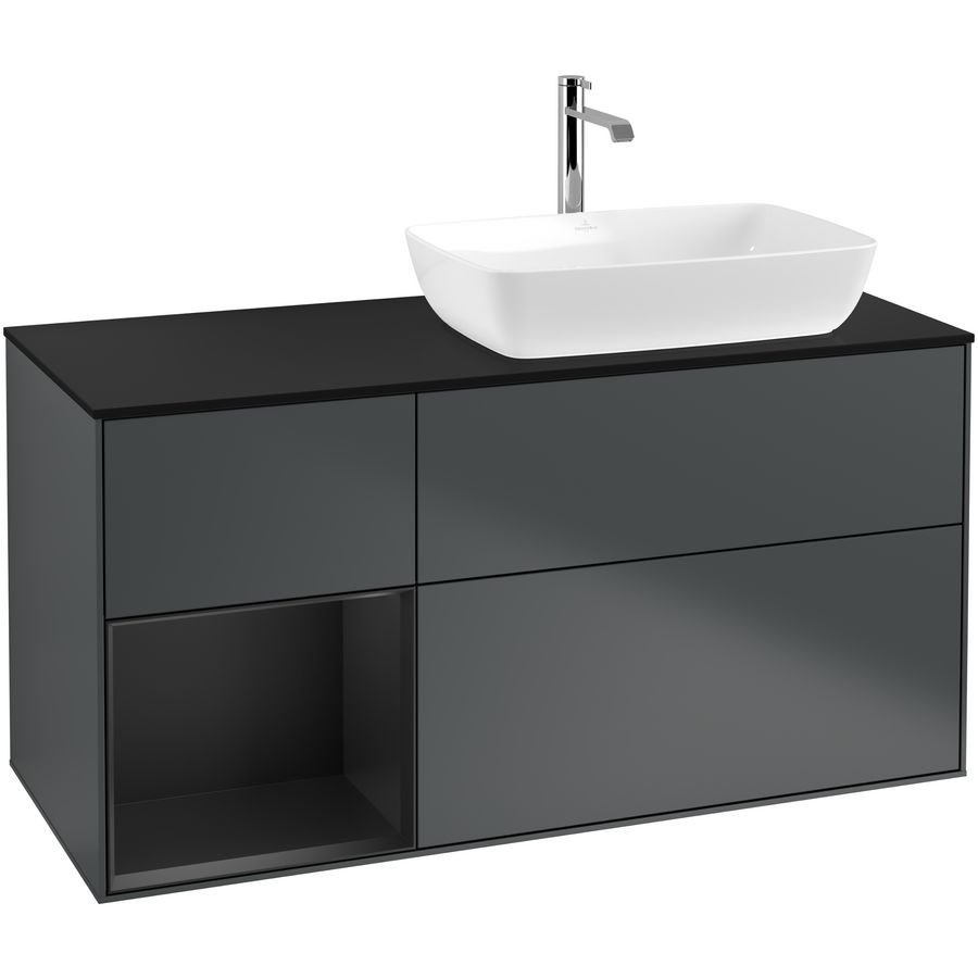 Wastafelonderkast Finion 1200x603x501mm Mid.Blue Matt Lacquer G802PDHG