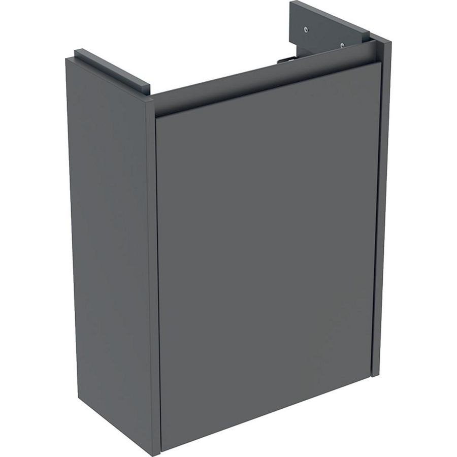 Onderkast voor fontein 1 deur kleine sprong: 45.7x60.6x22.7cm Breedte wastafel=50cm lava / gelakt zijdemat