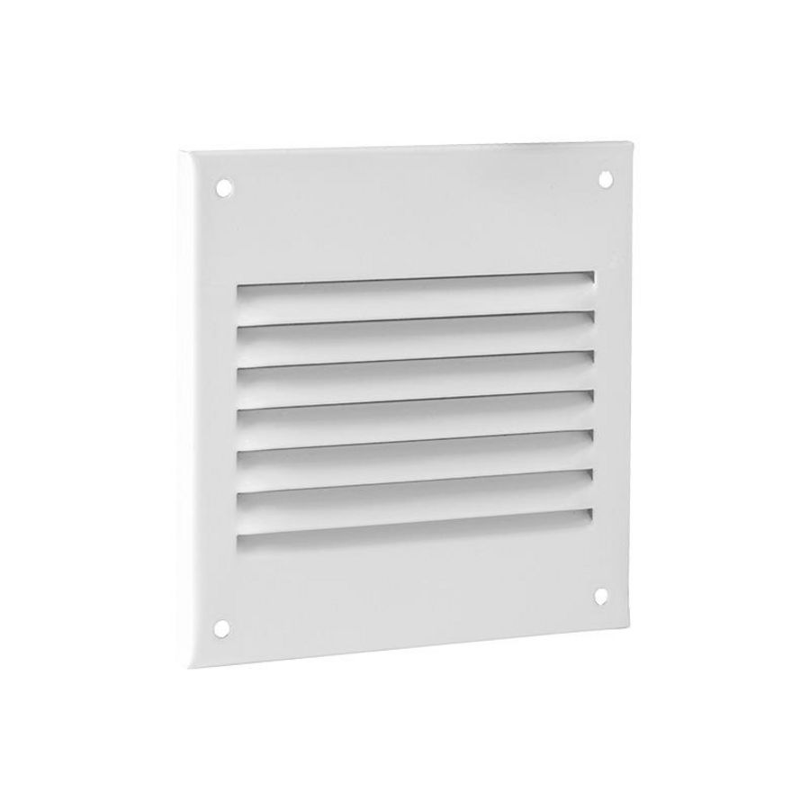 Stalen schoepenrooster 100x100mm wit