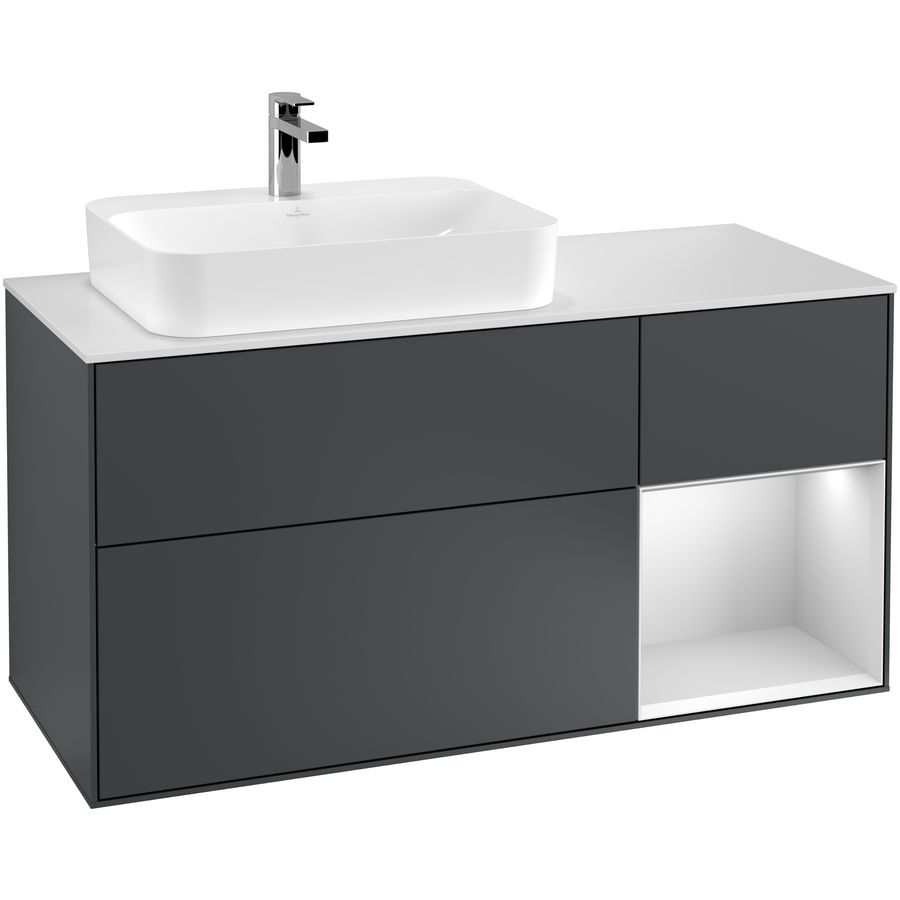Wastafelonderkast Finion 1200x603x501mm Mid.Blue Matt Lacquer G401MTHG