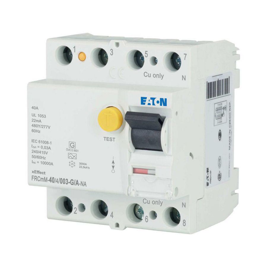 Aardlekschakelaar digi RCCB FRCMM 40A 4-polig 30mA 10kA G/A 480V