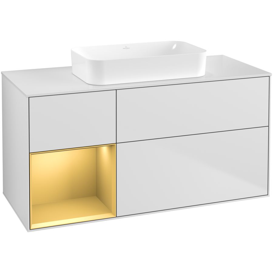 Wastafelonderkast Finion 1200x603x501mm White Matt Lacquer G701HFMT
