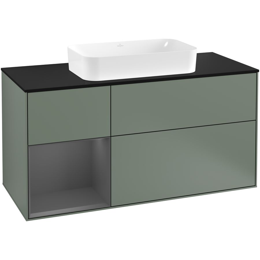 Wastafelonderkast Finion 1200x603x501mm Olive Matt Lacquer G292GKGM