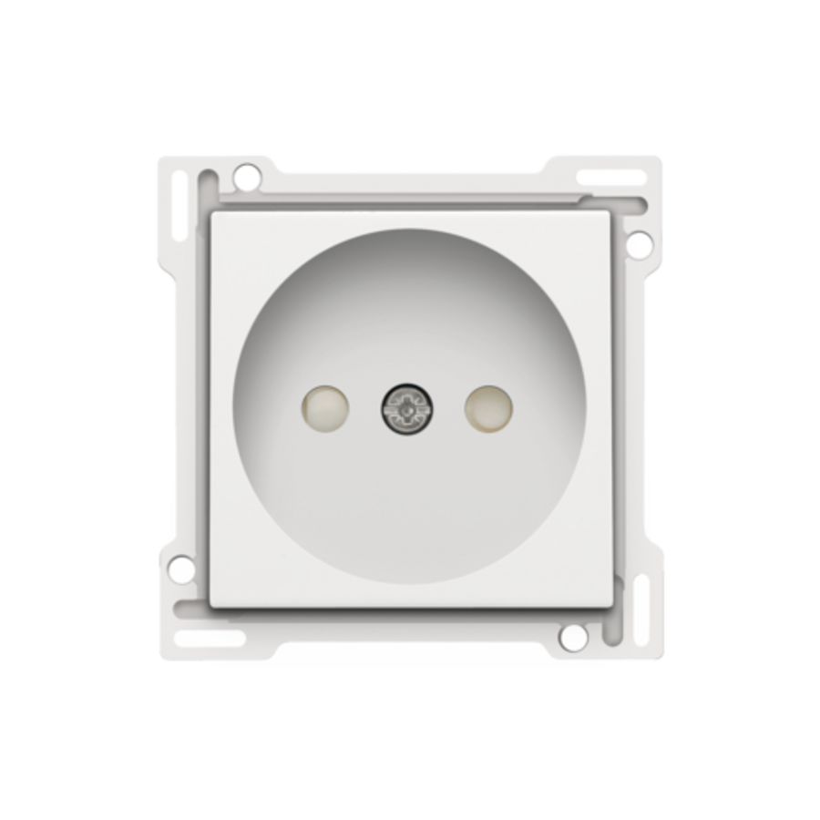 Afwerkingsset stopcontact z. aarding met besch.afsl. white c