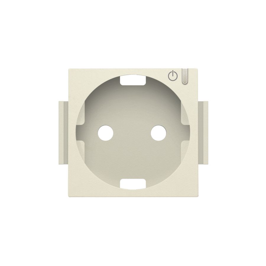 Afwerkingsset geconn. schakelbaar stopcontact+knop cream