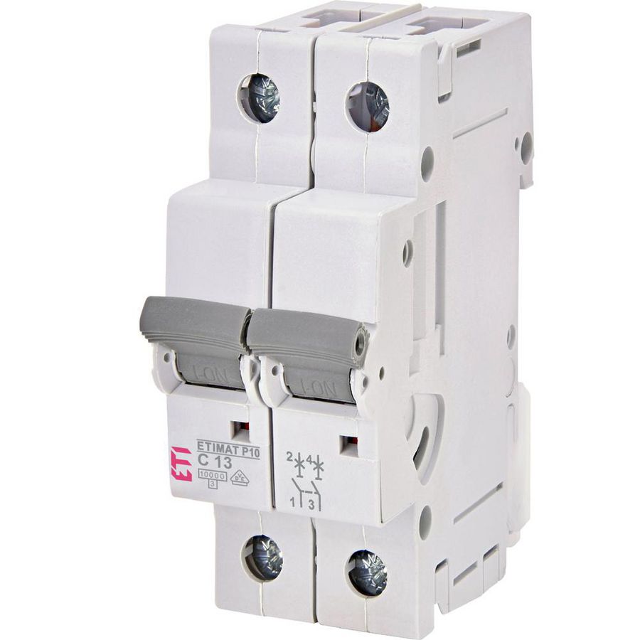 Installatieautomaat ETIMAT P10 C-karakteristiek 13A 2 mod. 2-polig 10kA 1901229