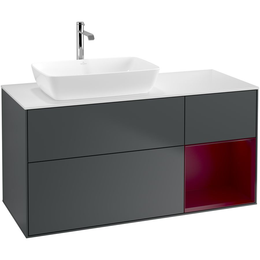 Wastafelonderkast Finion 1200x603x501mm Mid.Blue Matt Lacquer G811HBHG