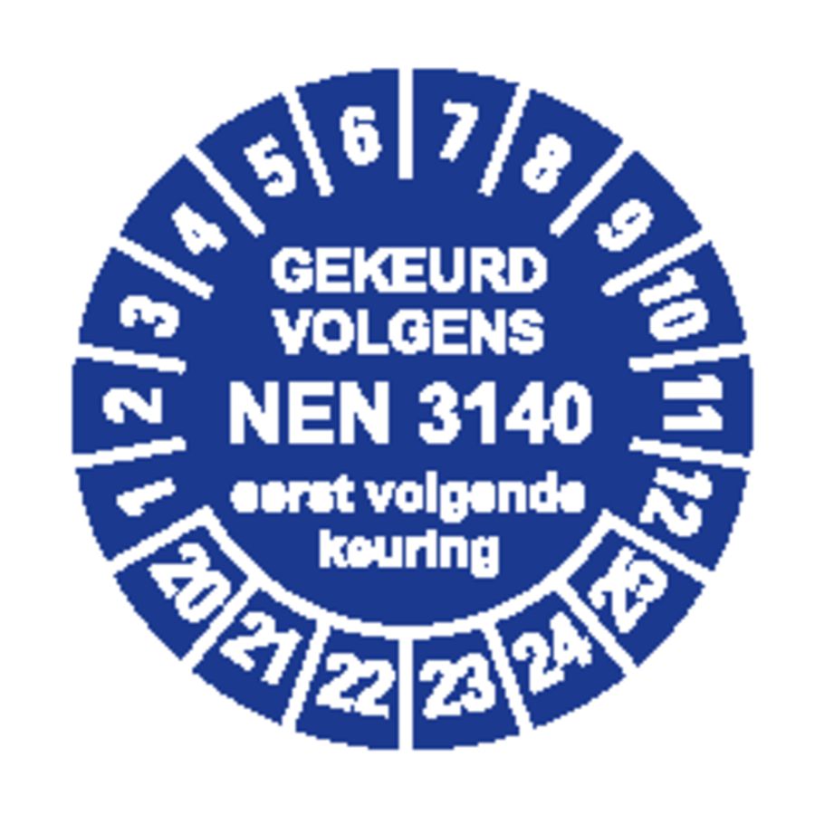 Ultra Des. Vinyl NEN-3140 blauw Ø25mm boek/100 stickers
