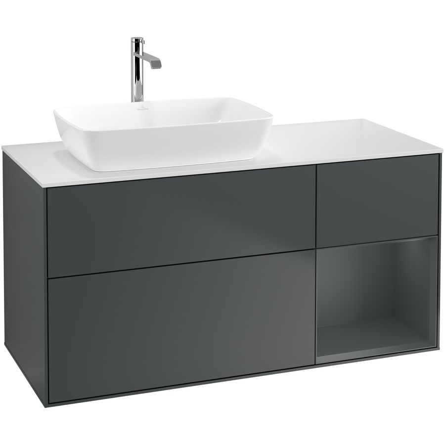Wastafelonderkast Finion 1200x603x501mm Mid.Blue Matt Lacquer G811HGHG