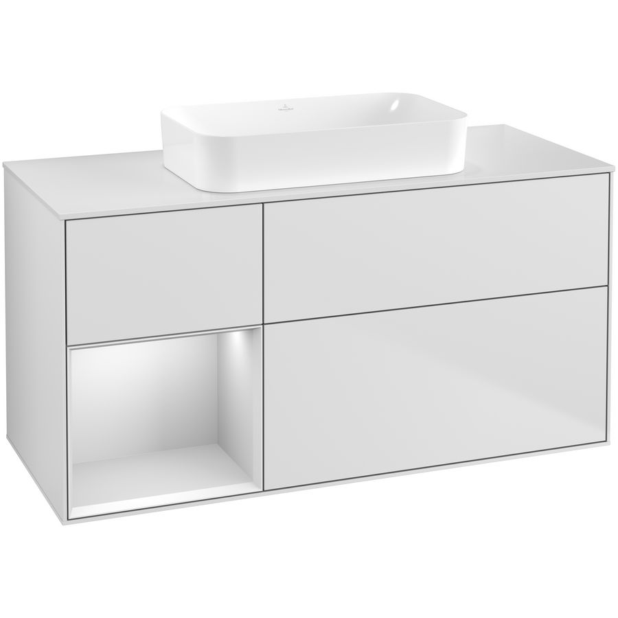 Wastafelonderkast Finion 1200x603x501mm White Matt Lacquer G701MTMT