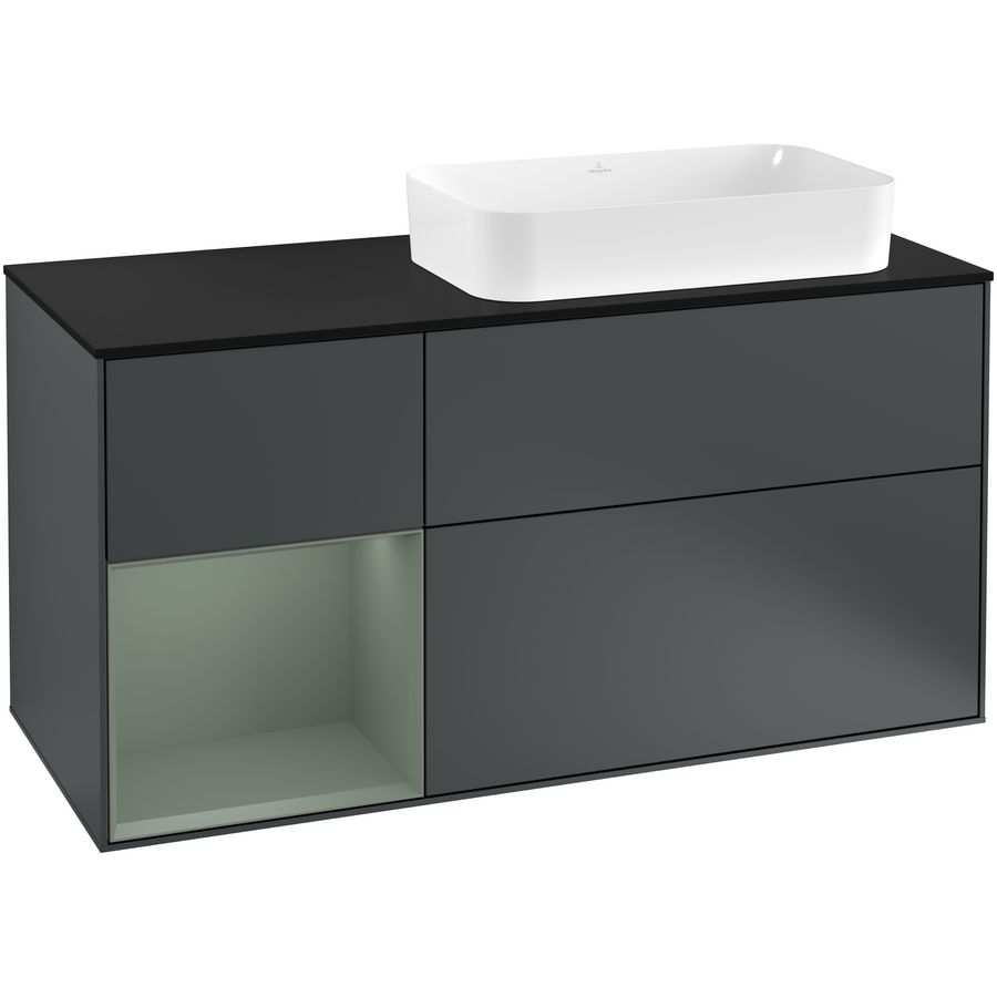 Wastafelonderkast Finion 1200x603x501mm Mid.Blue Matt Lacquer G272GMHG