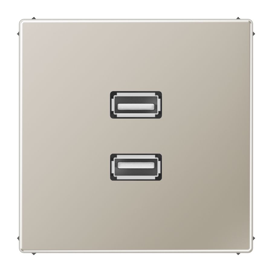 Afdekking edelstaal voor 2xUSB LS