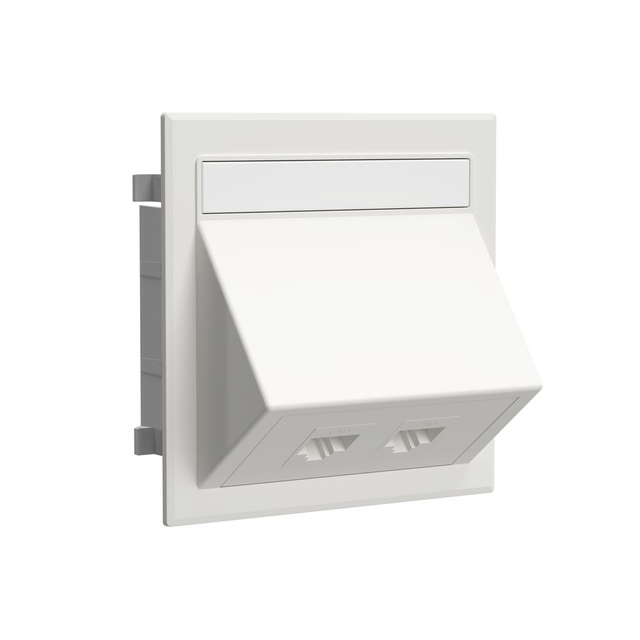 Data-aansluiting dubbel Keystone halogeenvrij RAL9003 VVE=10