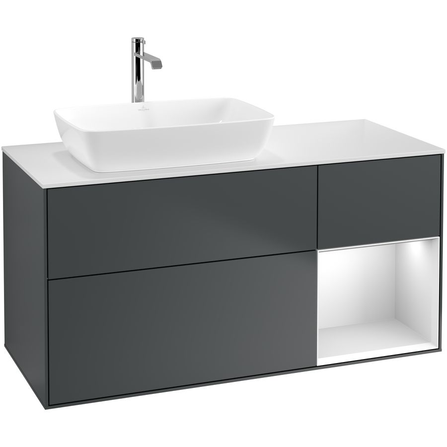 Wastafelonderkast Finion 1200x603x501mm Mid.Blue Matt Lacquer G811MTHG