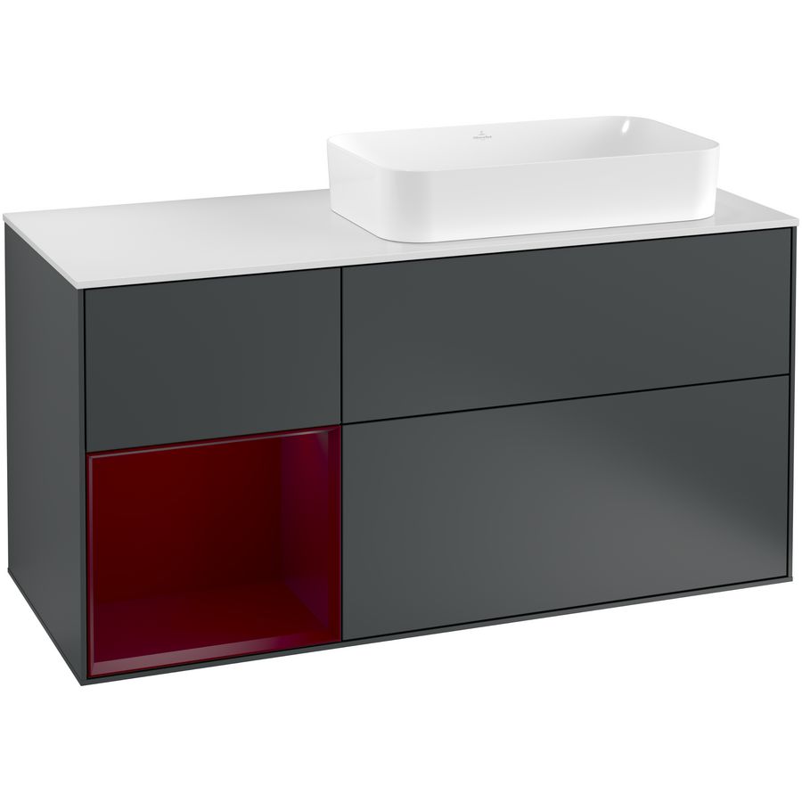 Wastafelonderkast Finion 1200x603x501mm Mid.Blue Matt Lacquer G271HBHG