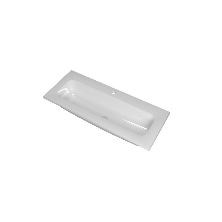 Wastafel poly. centraal 1 kraangat 1000x400x15 Glans wit INK