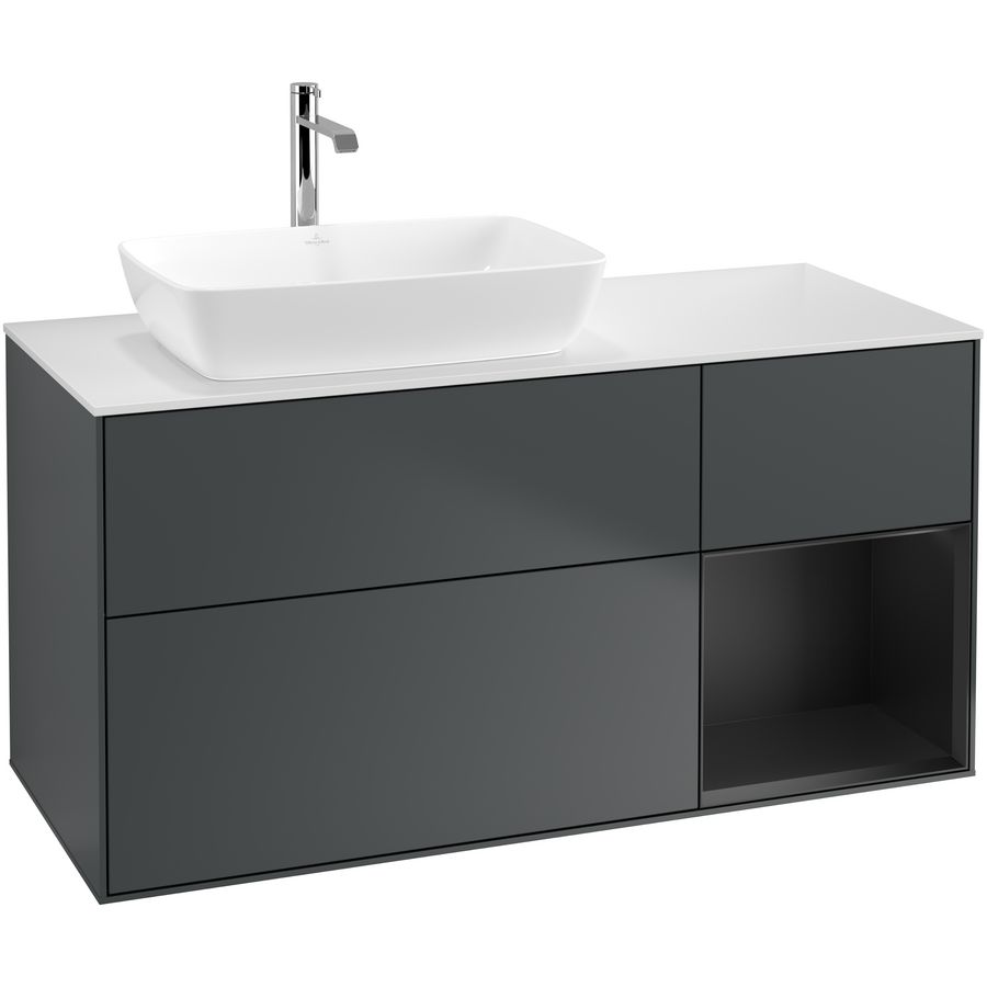 Wastafelonderkast Finion 1200x603x501mm Mid.Blue Matt Lacquer G811PDHG