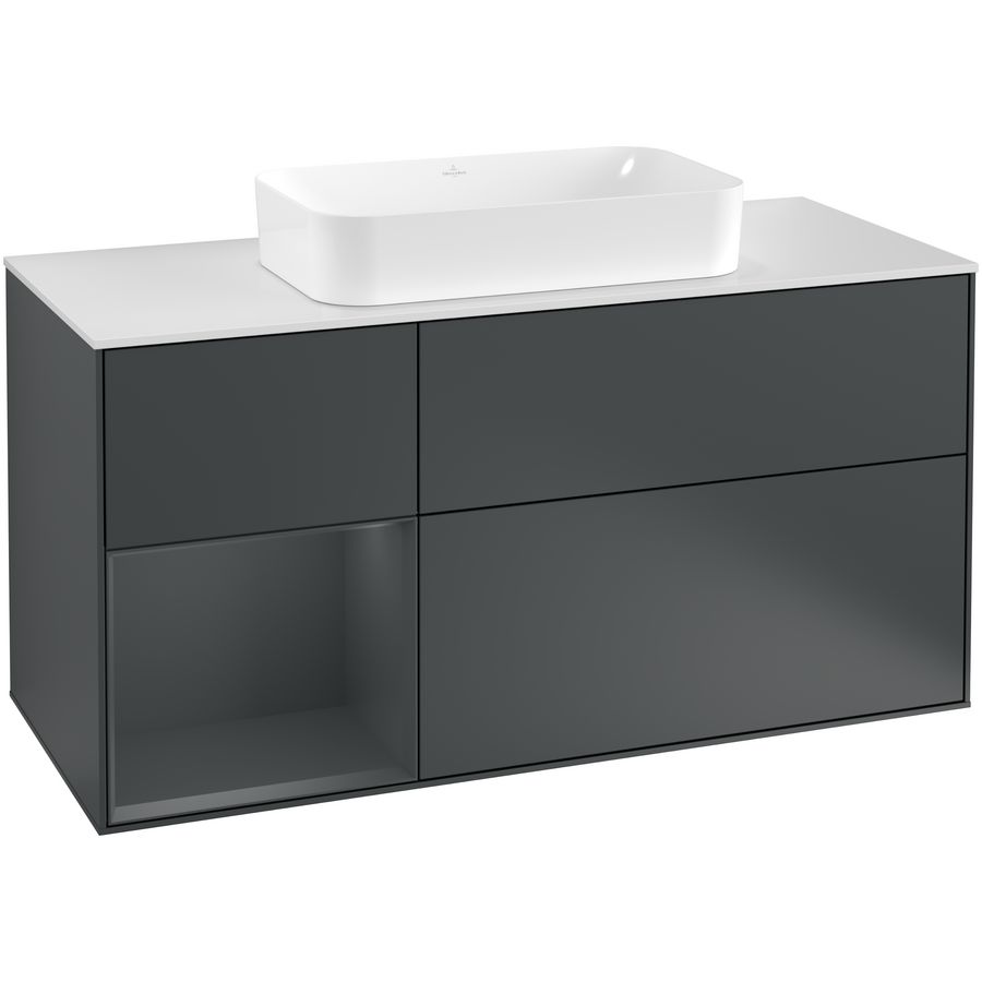 Wastafelonderkast Finion 1200x603x501mm Mid.Blue Matt Lacquer G291HGHG