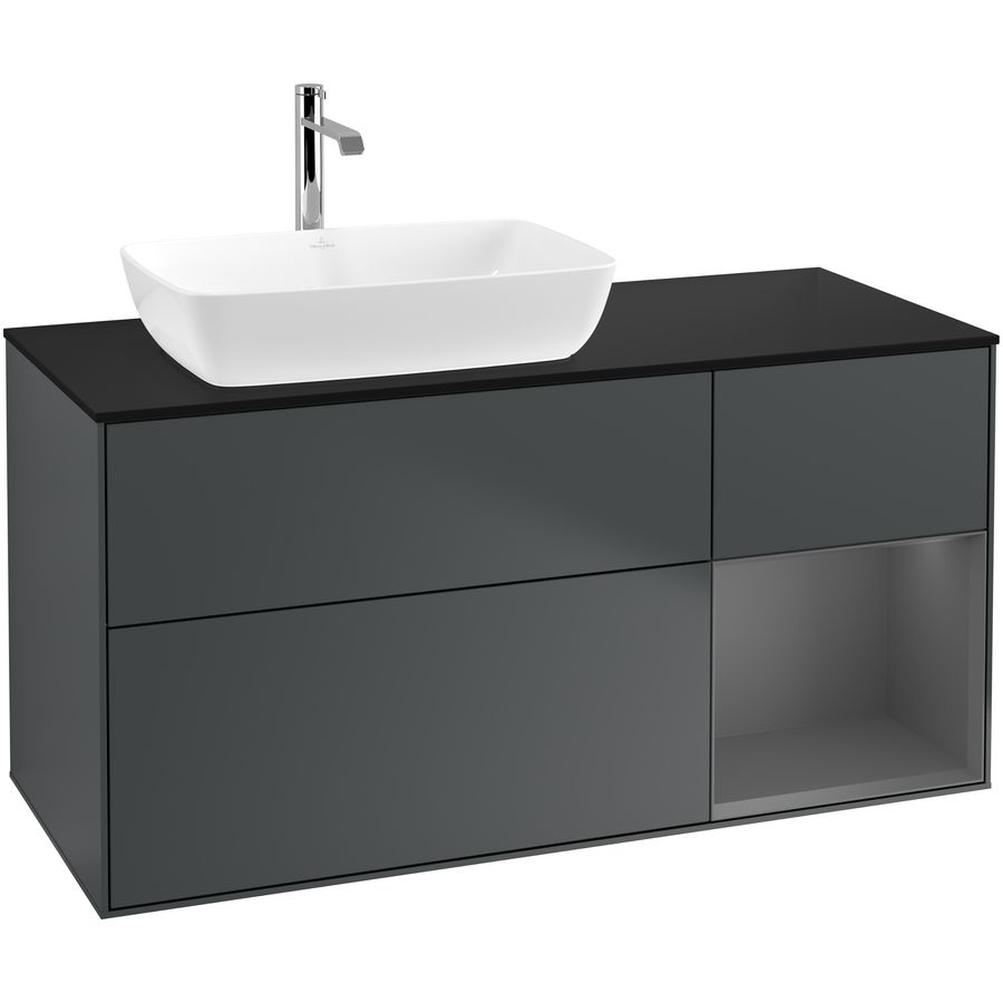 Wastafelonderkast Finion 1200x603x501mm Mid.Blue Matt Lacquer G812GKHG