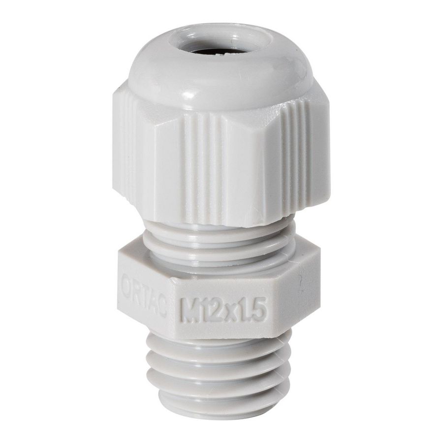 Wartel lange tap M12x1,5/3-6,5mm licht grijs