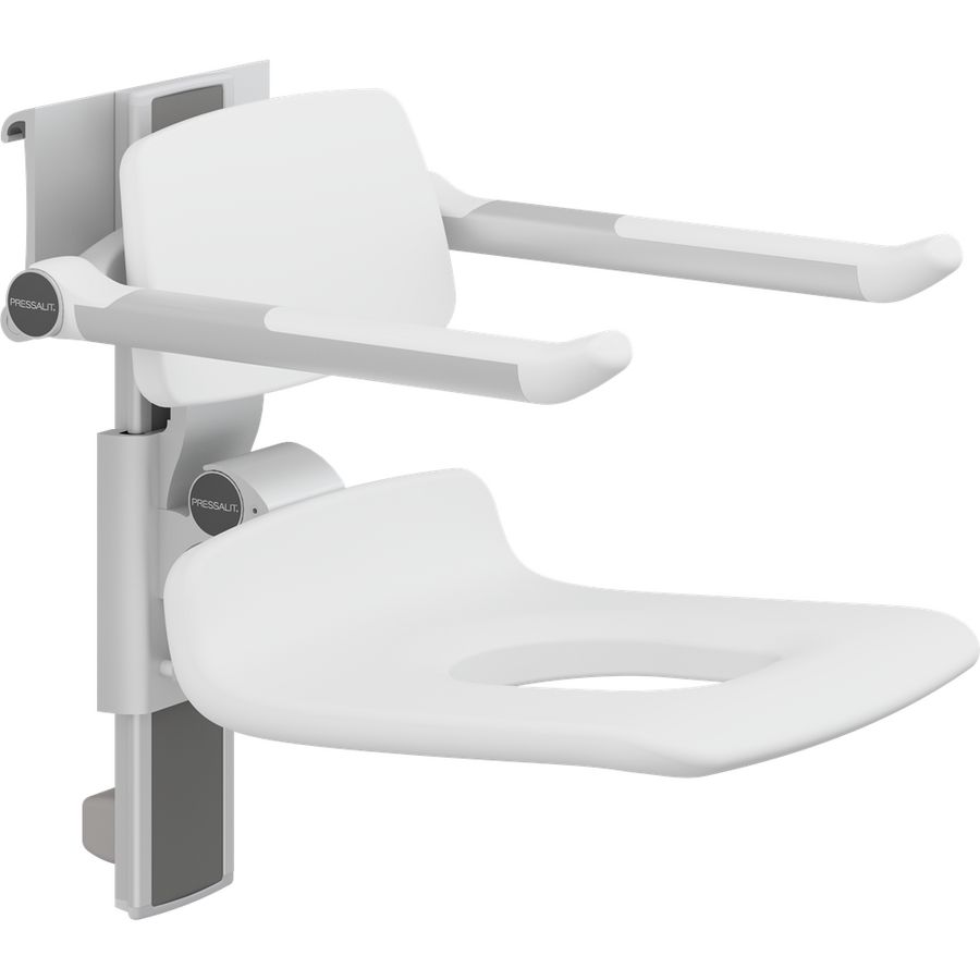 Douchezitting 450 rug+arml. hor. wandrail PLUS wit