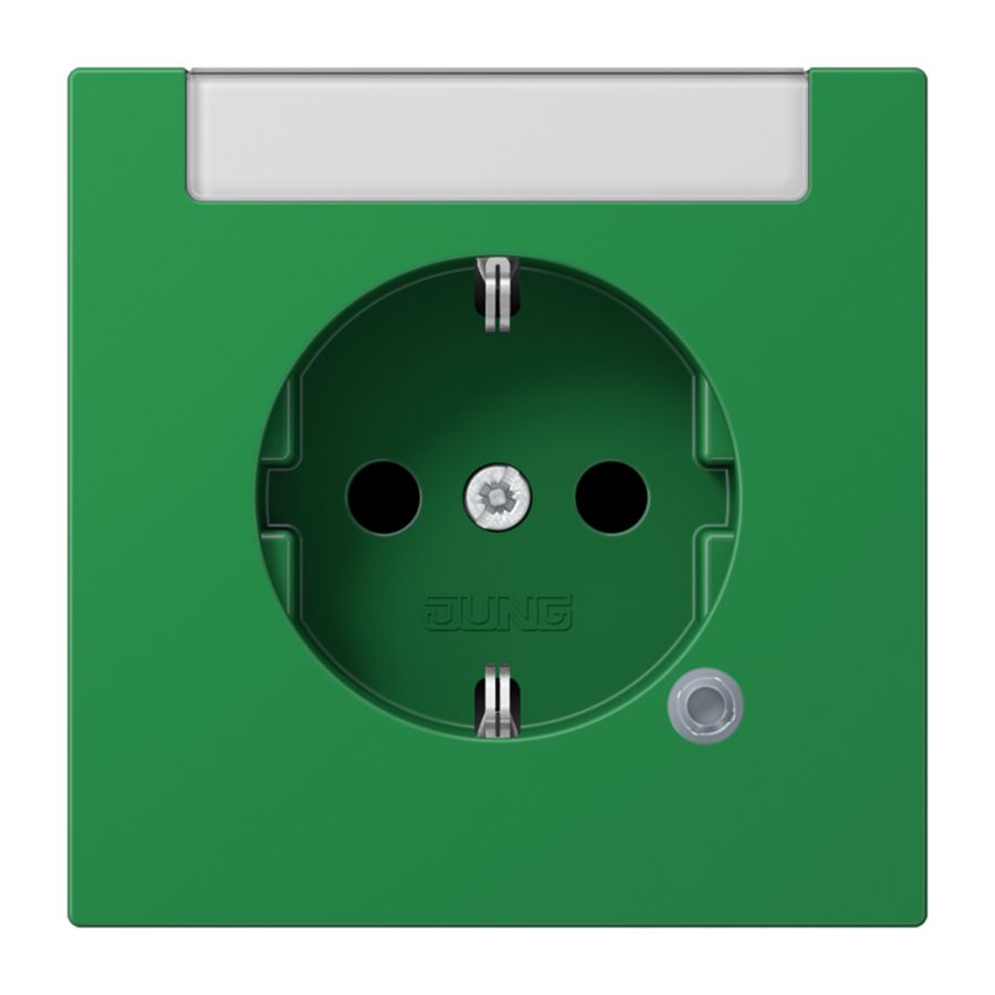 Wandcontactdoos groen slagv &tekstvast& contr.l LS990