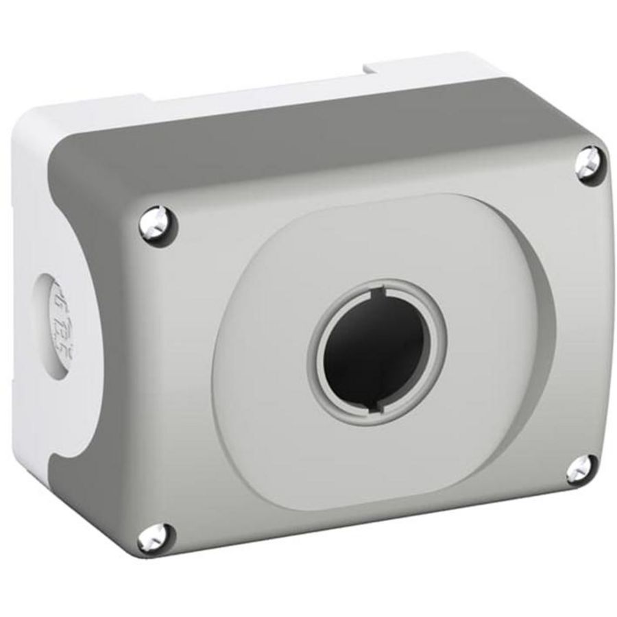 Drukknoppenkast leeg 1-gats plastic IP66 grijs