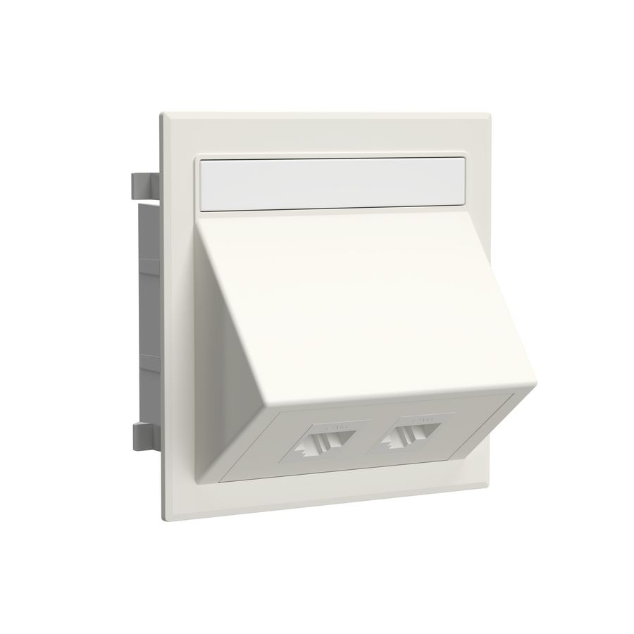 Data-aansluiting dubbel Keystone halogeenvrij RAL9010 VVE=10