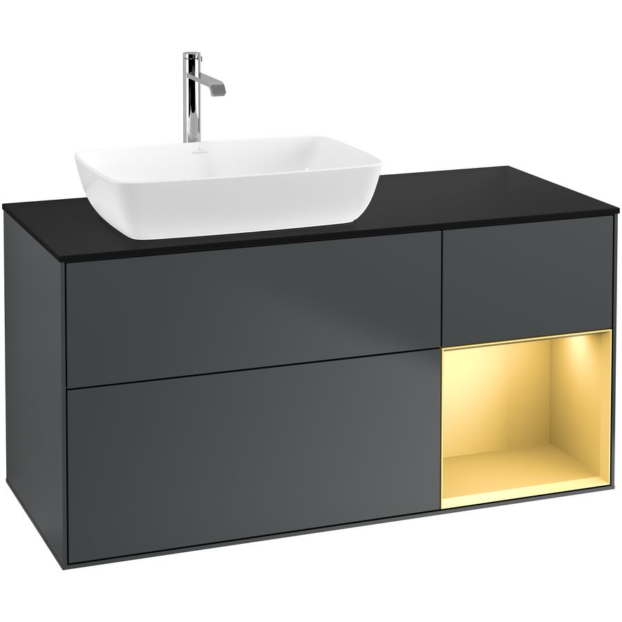 Wastafelonderkast Finion 1200x603x501mm Mid.Blue Matt Lacquer G812HFHG