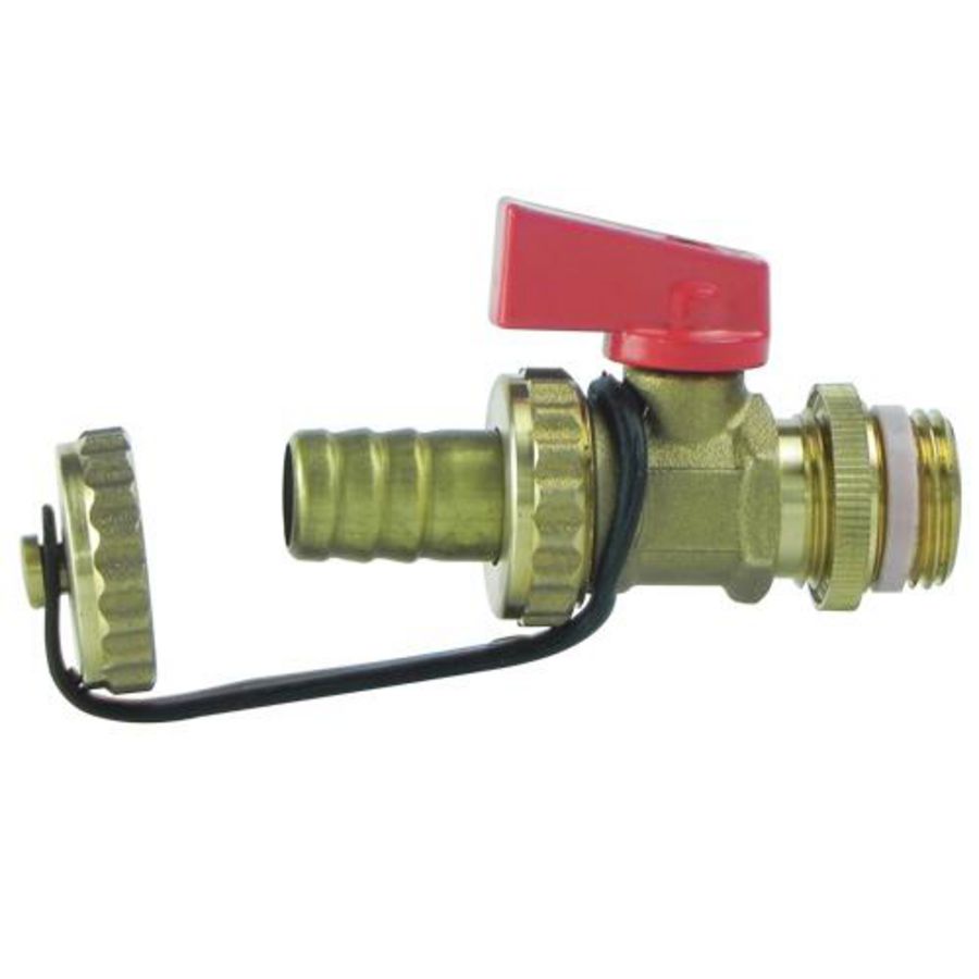 Aftapkraan 1/2"+15mm tule+dop