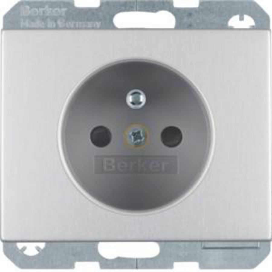 Wandcontactdoos penaarde schroef berker K.1/K.5 aluminium