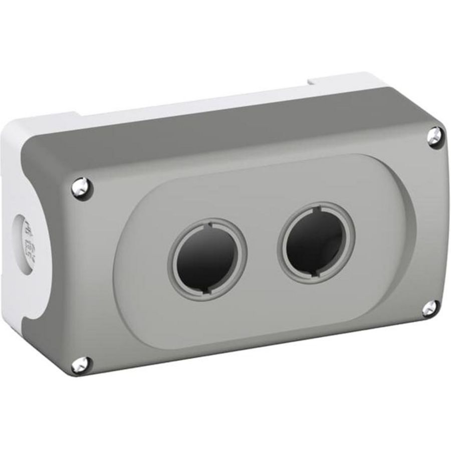 Drukknoppenkast leeg 2-gats plastic IP66 grijs